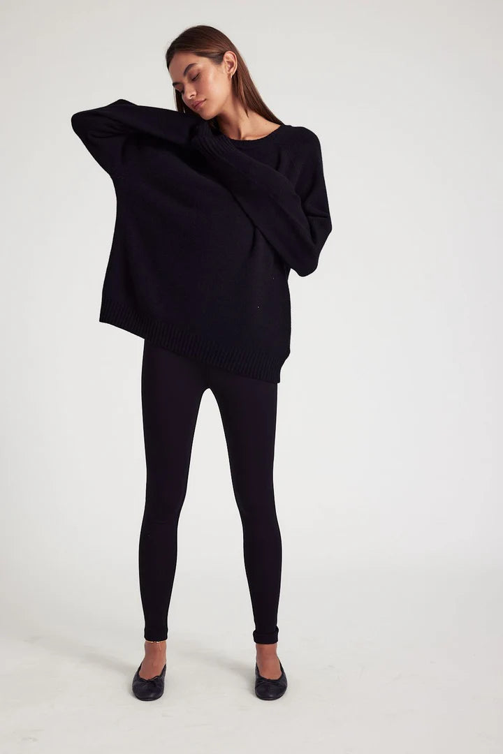 SPRWMN Classic Crew Sweater in Black