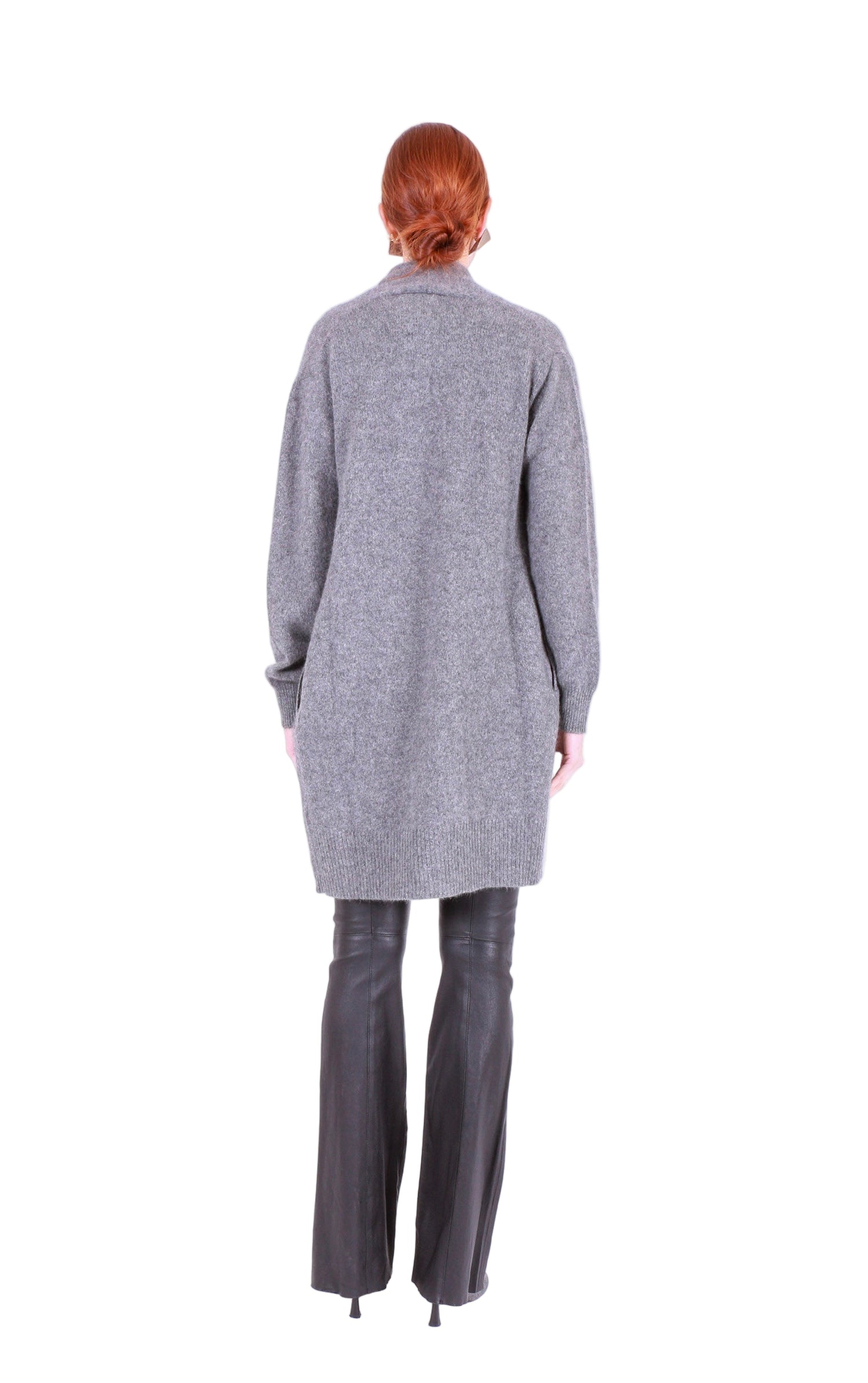 MAJESTIC FILATURES Merino Fox Midi Cardigan Grey