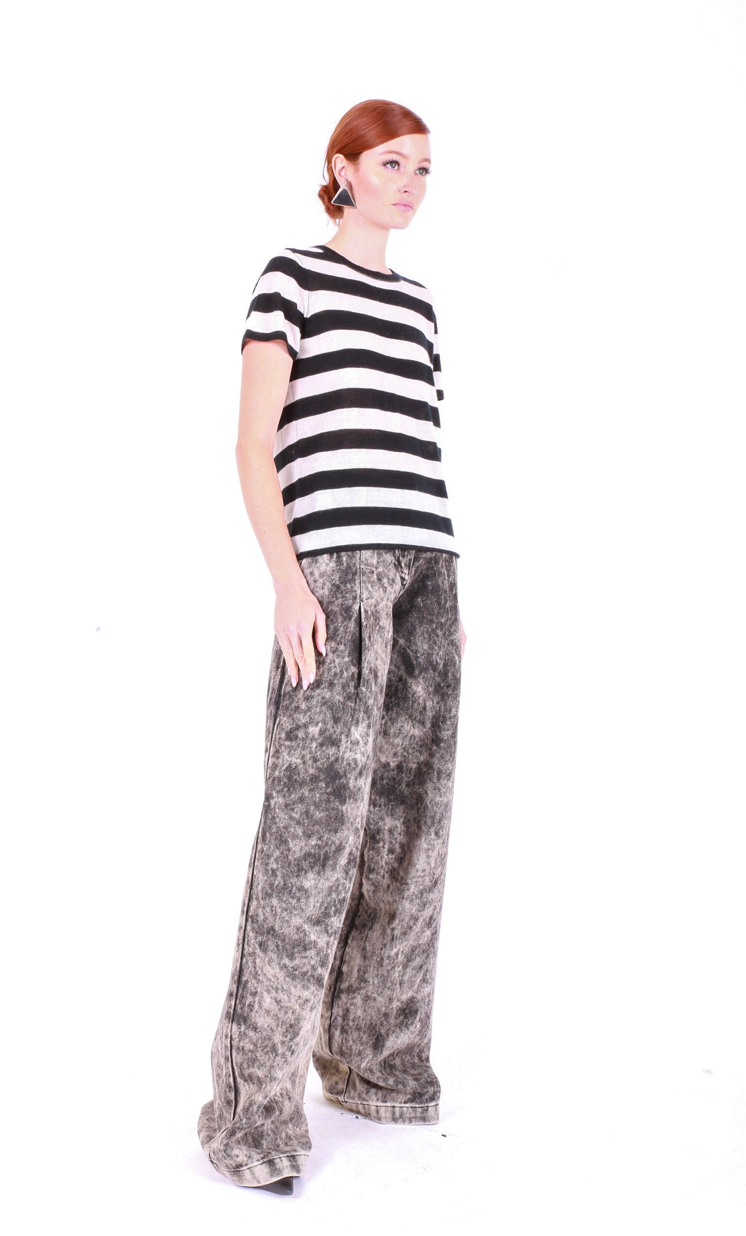 MAJESTIC FILATURES Cashmere Stripped Crewneck