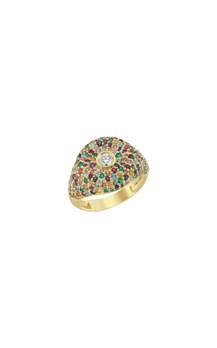 CHARMS COMPANY Sapphire and Diamond Pave BonBon Ring