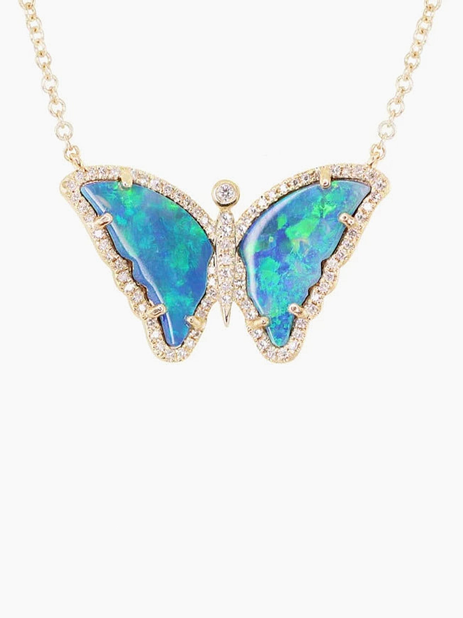 ANEV 14K Fire Opal Mini Butterfly Necklace
