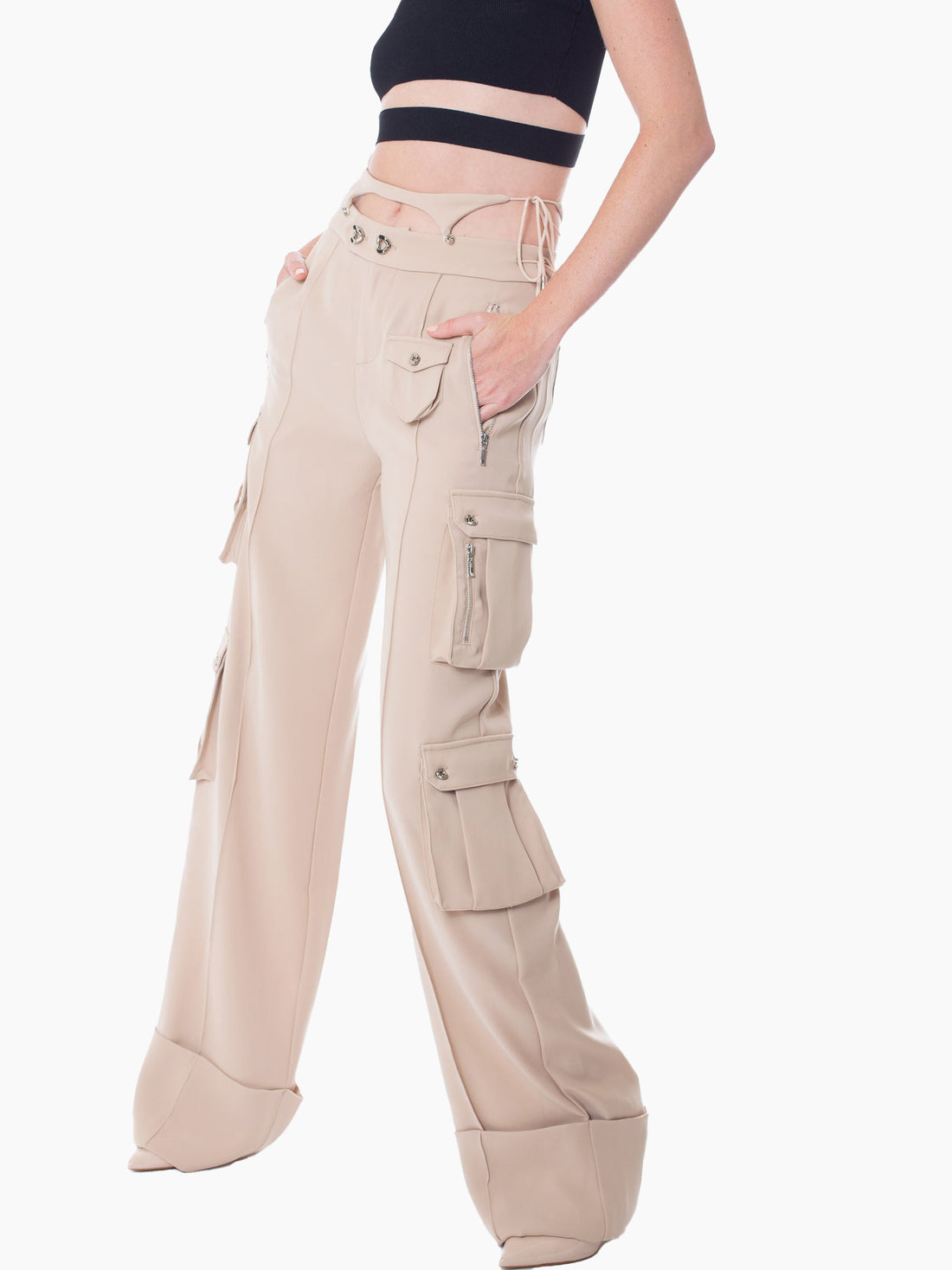 HAN WEN STUDIO Relaxed Fit Detachable Strappy Waist Cargo Trouser