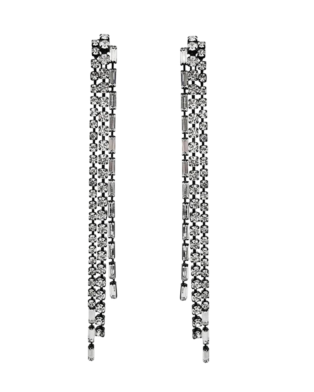 HELENE ZUBELDIA BO965 Long Waterfall Baguette Earrings