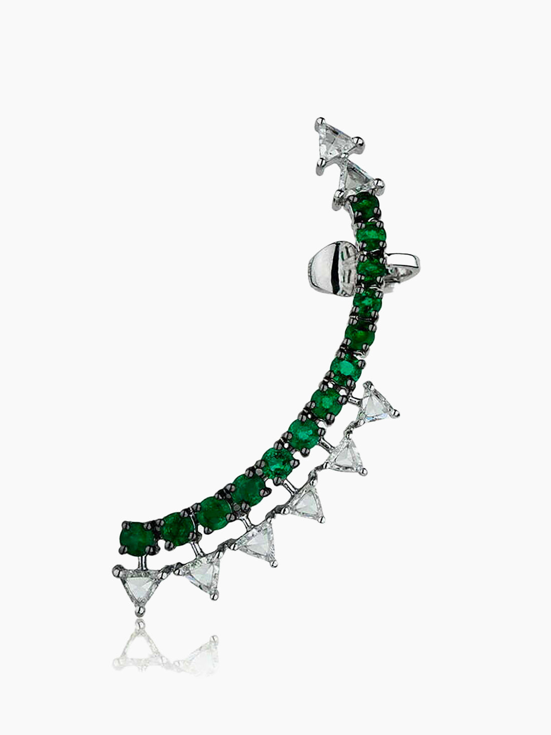 SAVOLINNA Ferox Trillion Ear Climber in Emerald