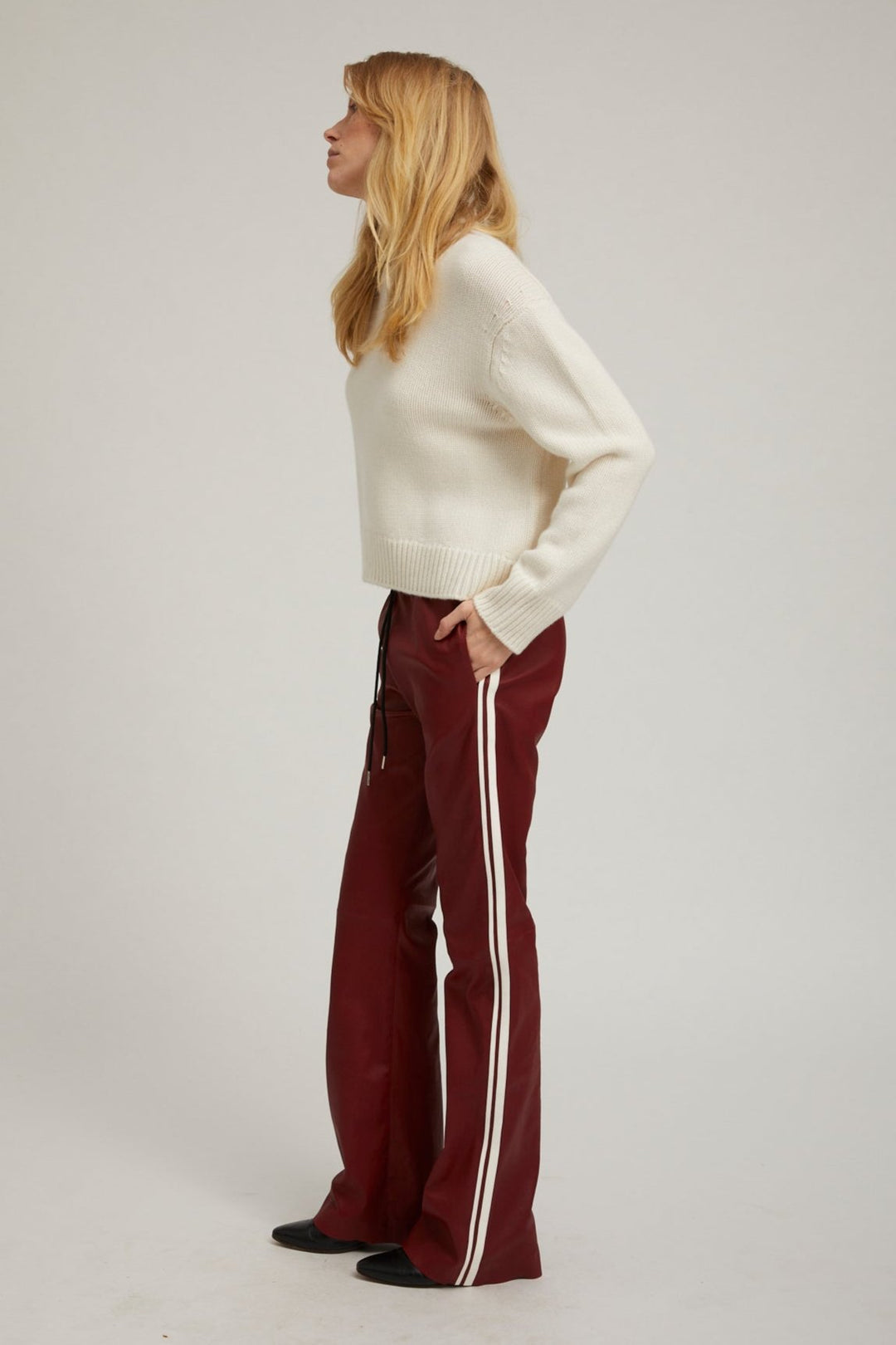 SPRWMN Athletic Sweatpant in Cherry and White