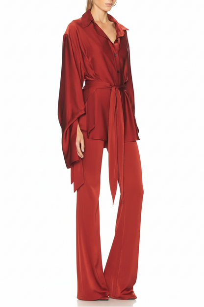 ATLEIN Oversized Knot Detail Shirt