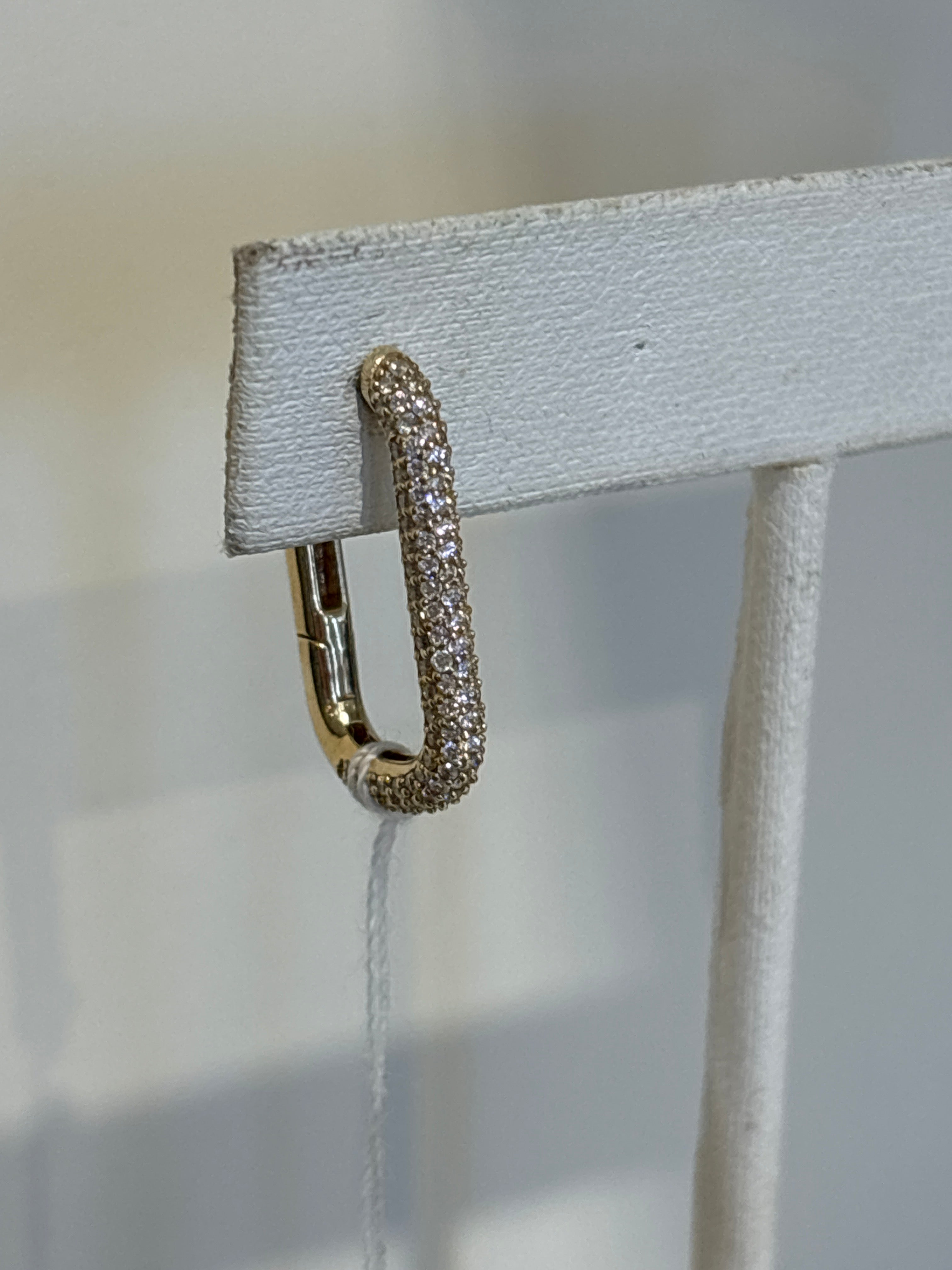 ECCE Rectangle Diamond Gold Earring