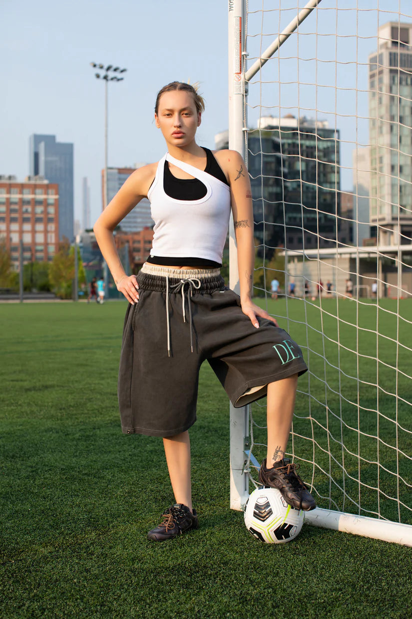 DROP EDITION FOLDABLE SWEAT SHORTS CHARCOAL