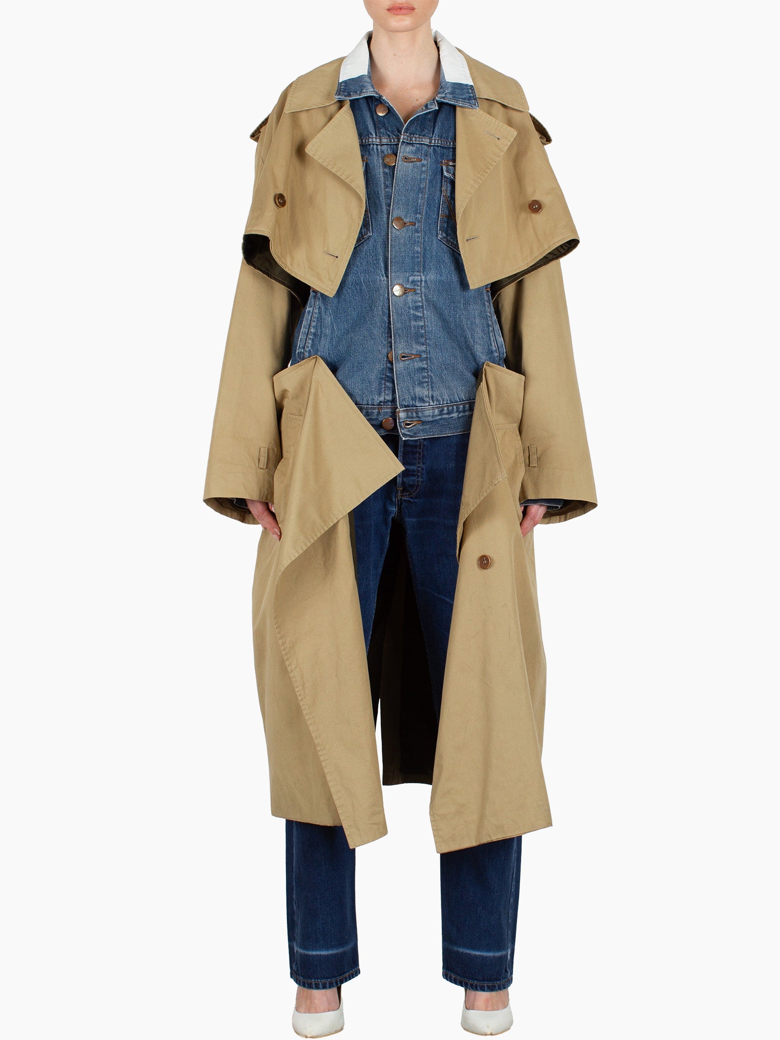 1/OFF PARIS Designer Trench x Vintage Denim