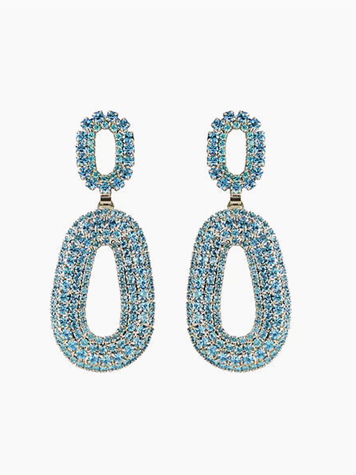 HELENE ZUBELDIA Duo Crystal Earrings Clips