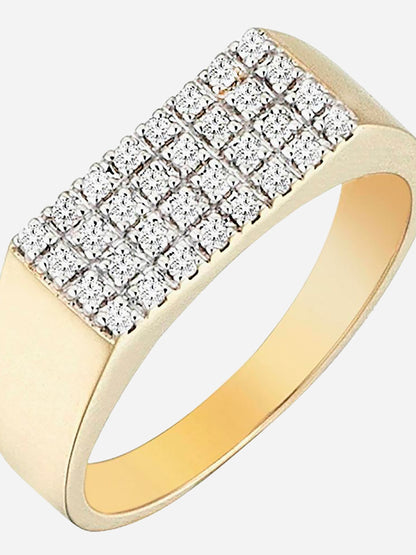 HER STORY Pave Rectangular Ring