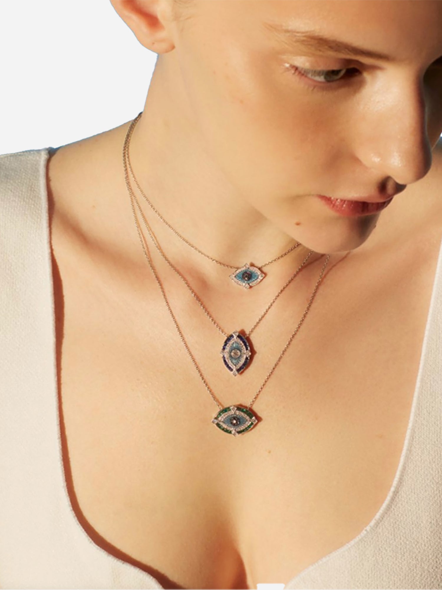 MELIS GORAL Guardian Sapphire &amp; Tsavorite Diamonds Necklace