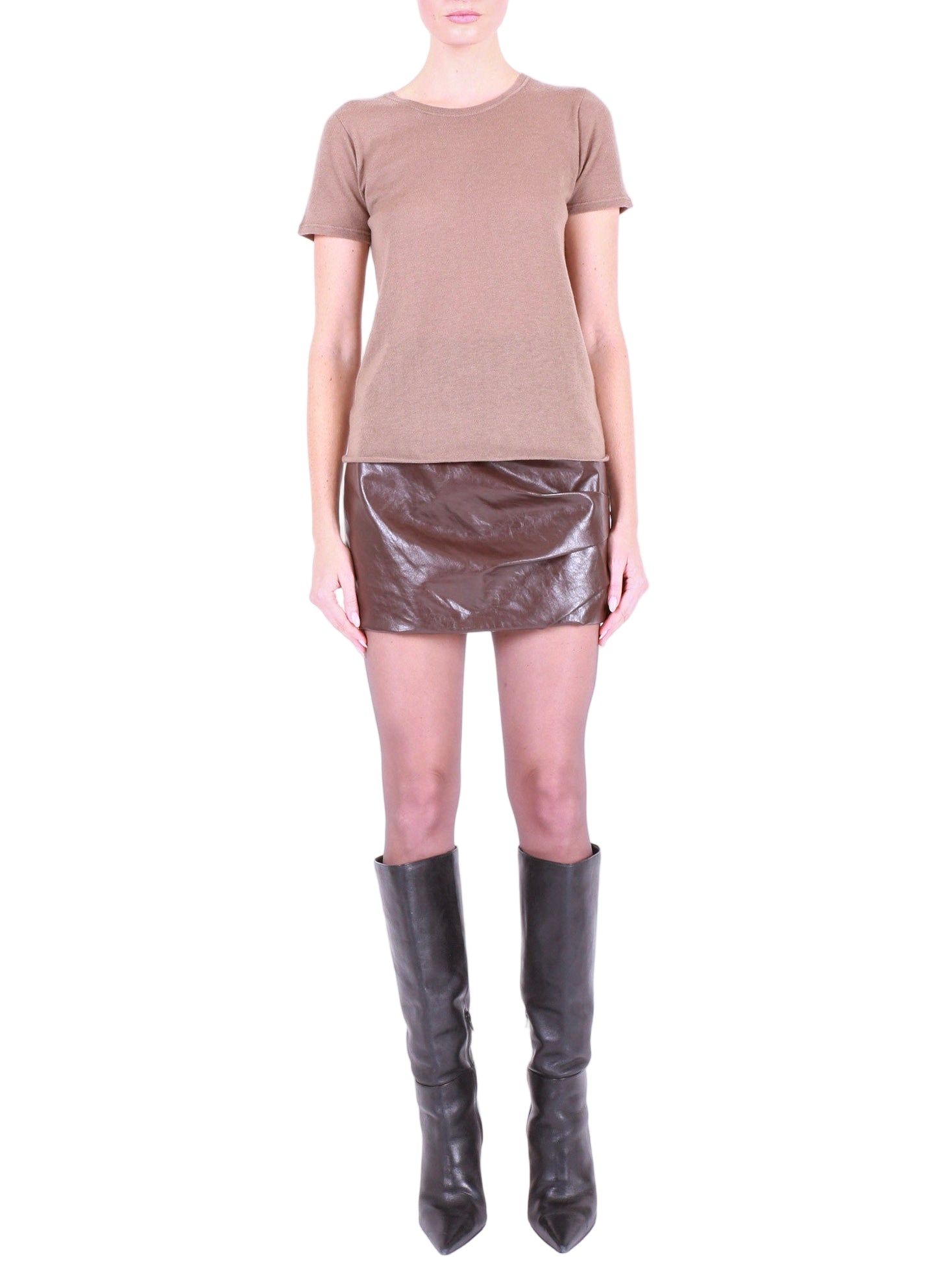 MAJESTIC FILATURES Short Sleeve Cashmere Crewneck