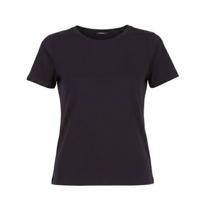 MAJESTIC FILATURES Short Sleeve Cashmere Crewneck Black