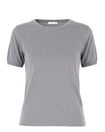 MAJESTIC FILATURES Short Sleeve Cashmere Crewneck Grey