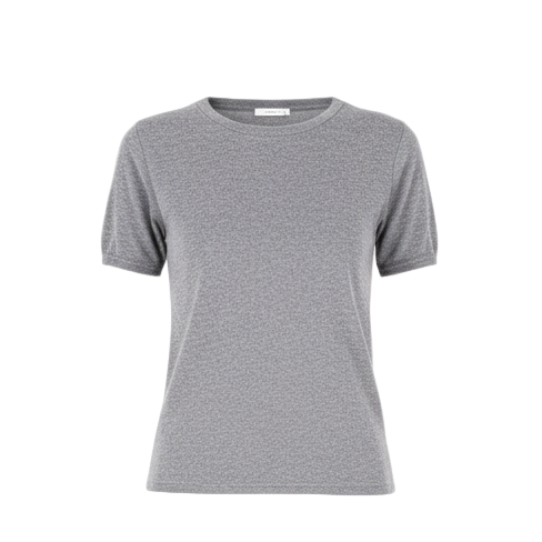 MAJESTIC FILATURES Short Sleeve Cashmere Crewneck Grey