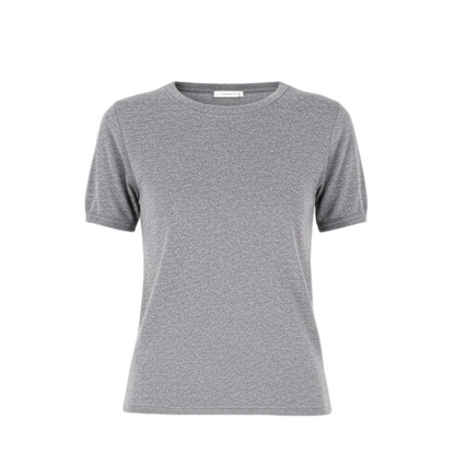 MAJESTIC FILATURES Short Sleeve Cashmere Crewneck Grey