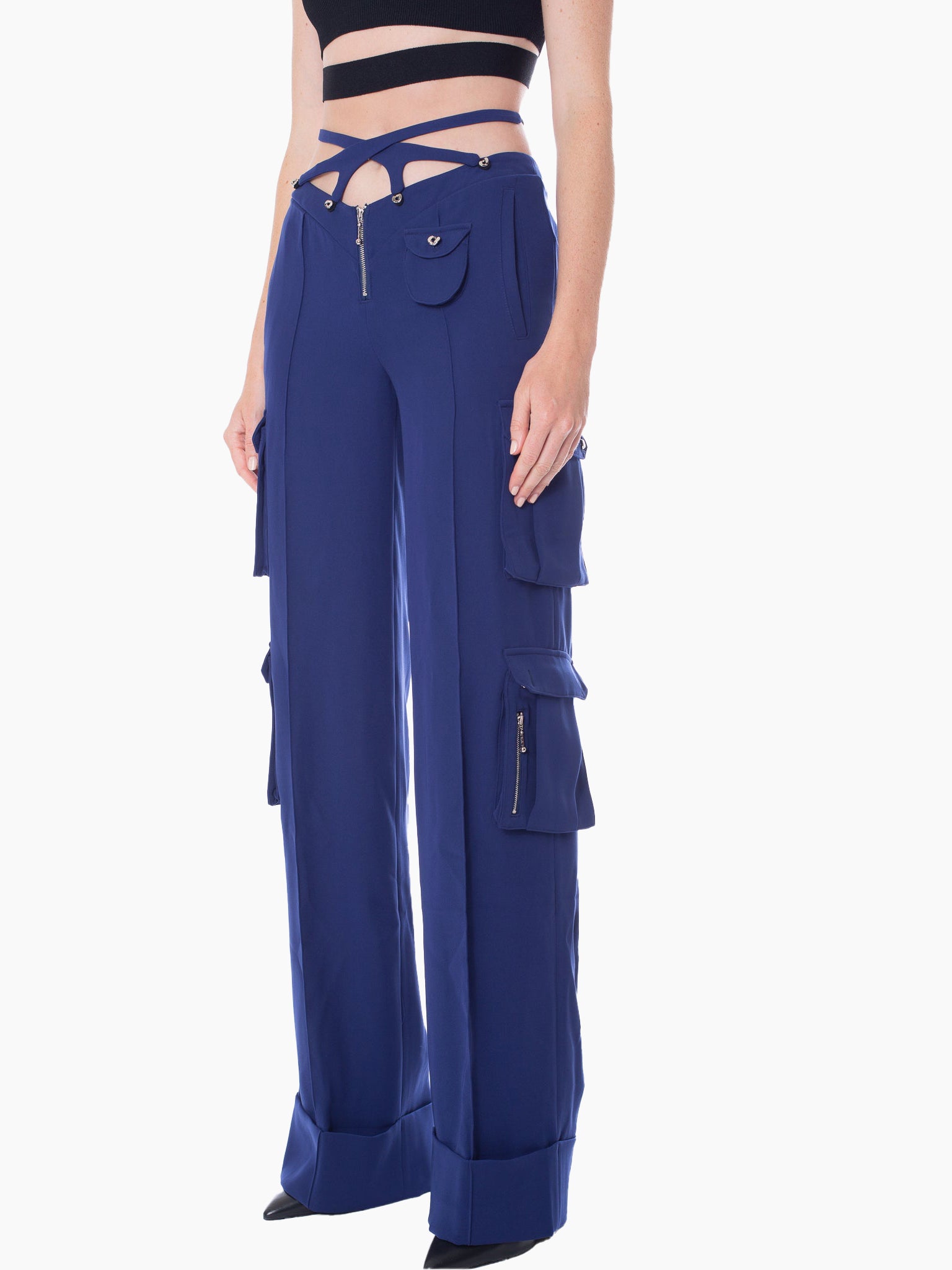 HAN WEN STUDIO V-waist Cargo Pant with Detachable Strappy Waistbands