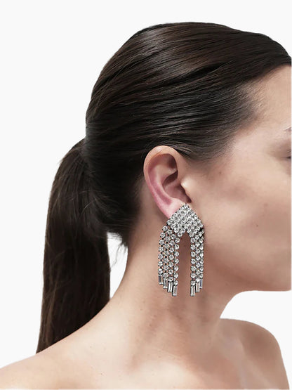 HELENE ZUBELDIA Crystal Fringe Earring