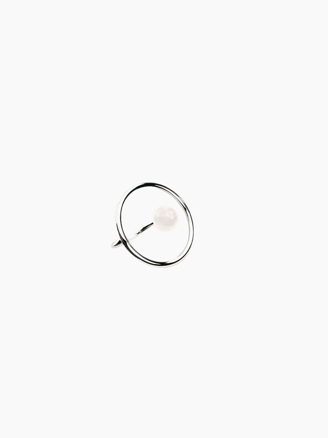 MAM Circular Silver Ring with White Quartz