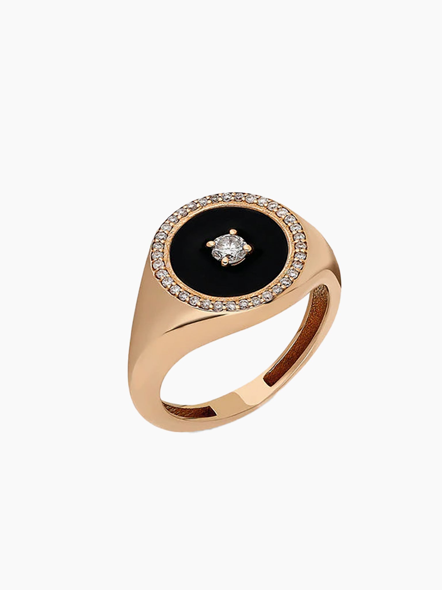 Round Black Aqeeq Onyx Pinky Ring | Boutique Ottoman Exclusive