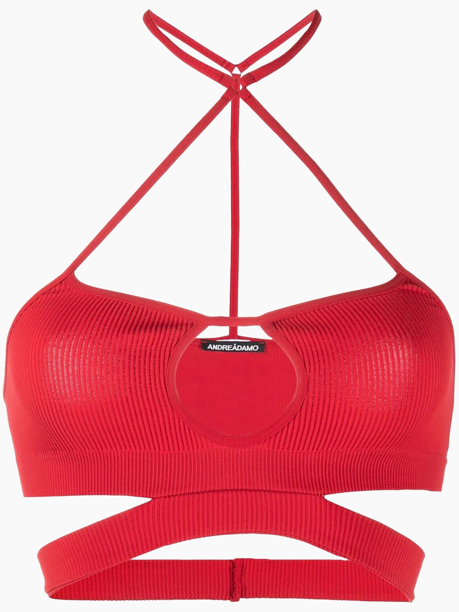 ANDREA ADAMO Ribbed Jersey Bra With Strappy Details