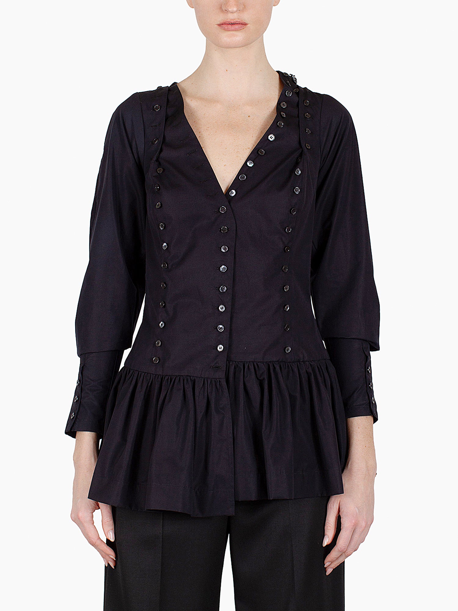 ROCHAS Long Sleeved Button Detail Blouse