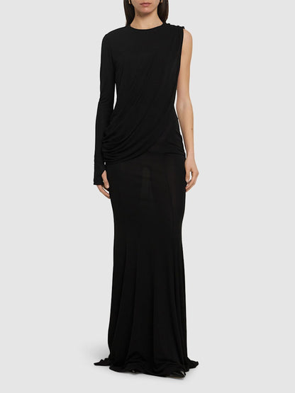 ANDREADAMO Draped Jersey Long Dress