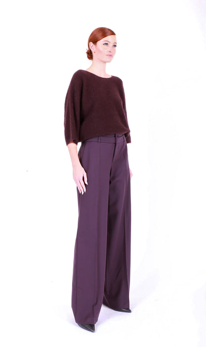 MAJESTIC FILATURES 3/4 Sleeve Crewneck Burgundy