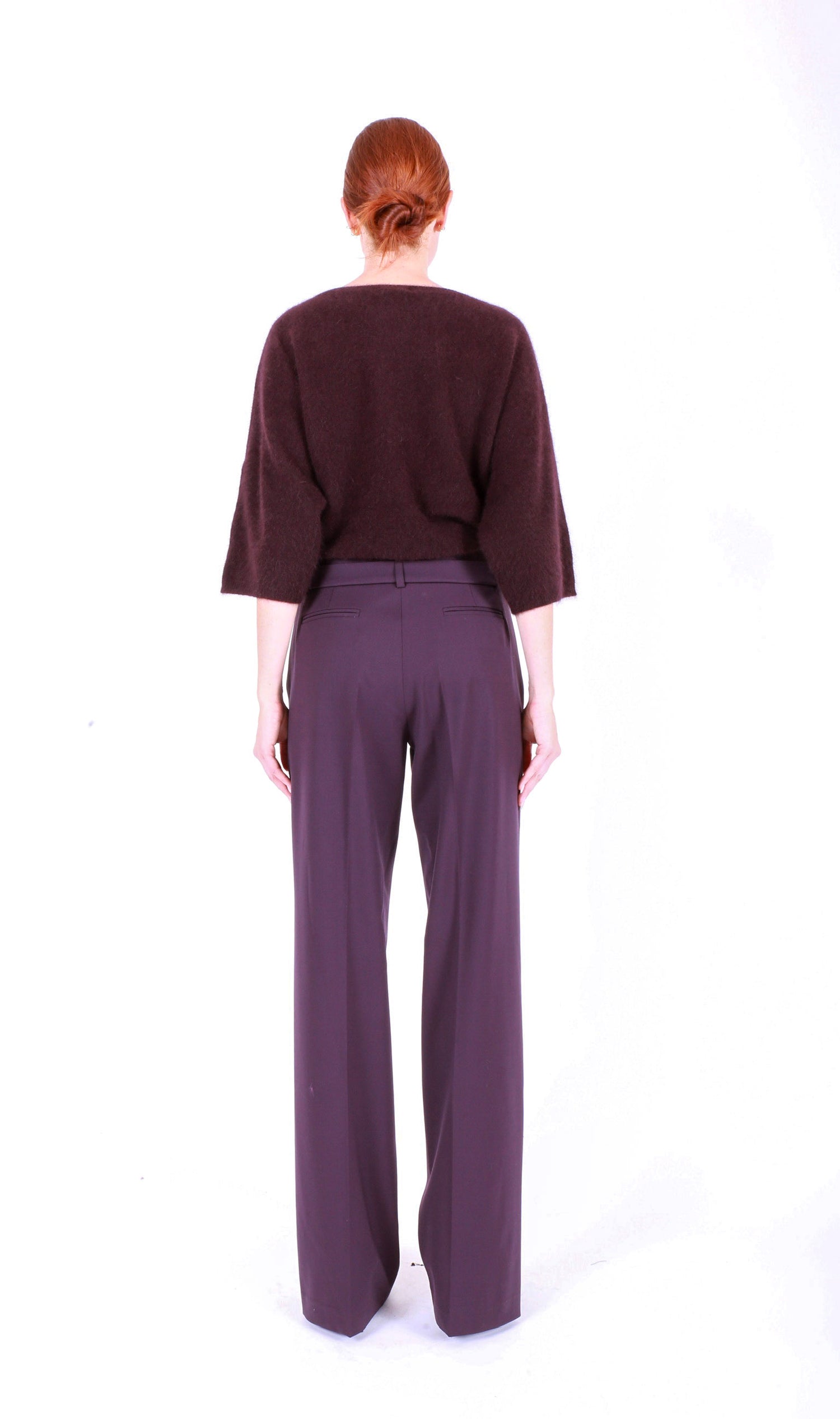 MAJESTIC FILATURES 3/4 Sleeve Crewneck Burgundy