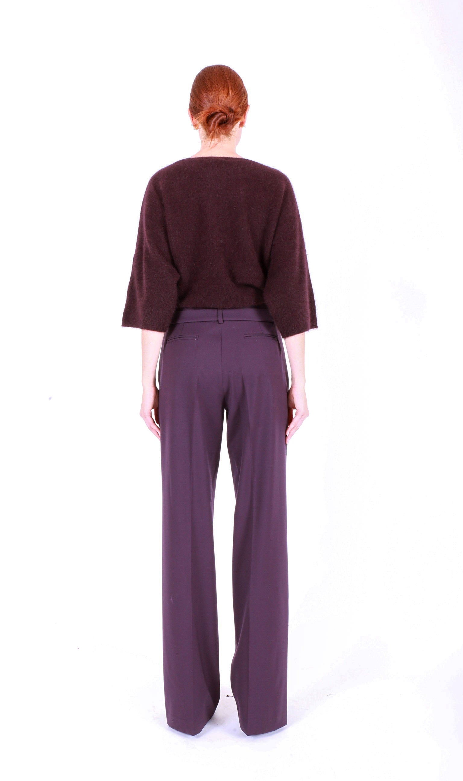 MAJESTIC FILATURES 3/4 Sleeve Crewneck Burgundy