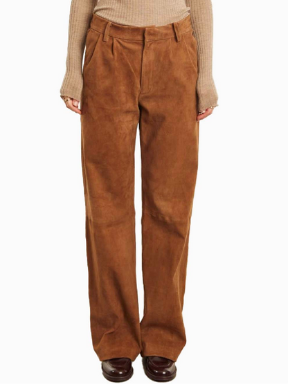 SPRWMN Suede Straight Leg Trousers