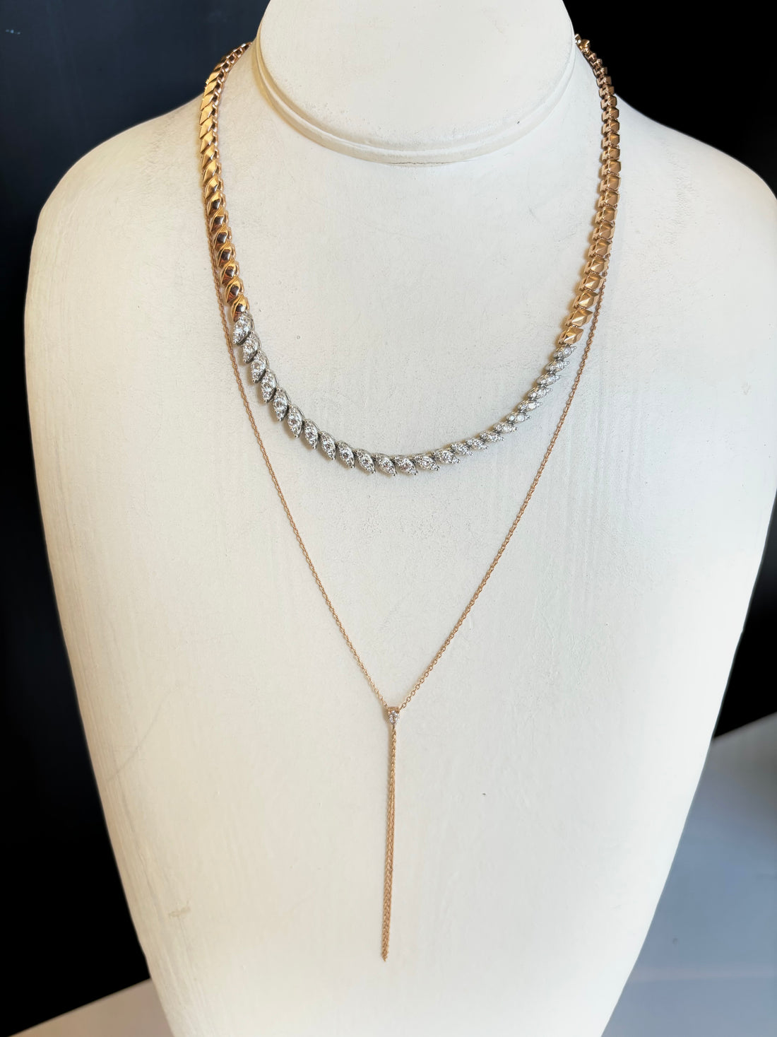 ECCE Marquise Diamond Tennis Necklace