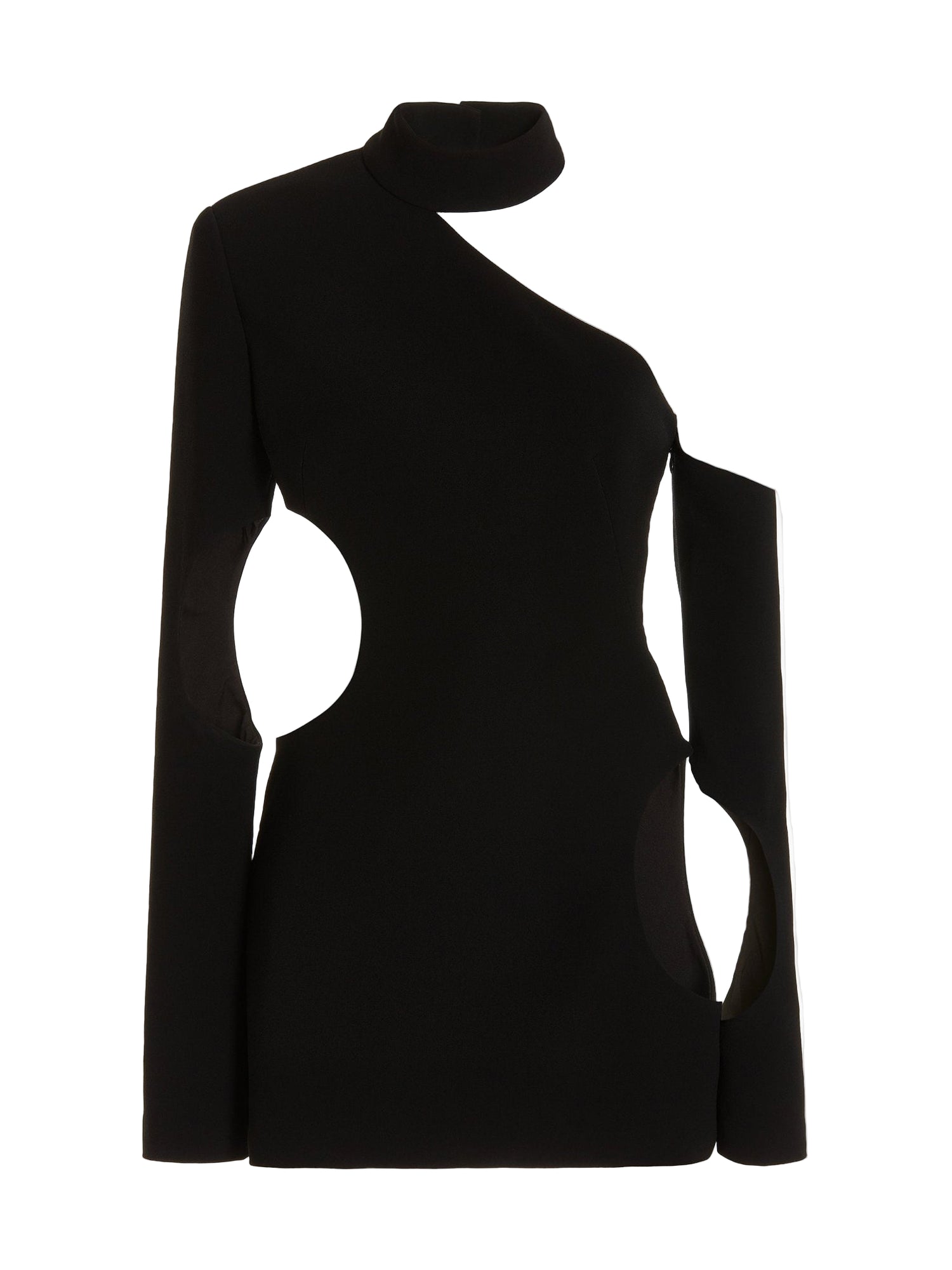 MONOT One Shoulder Circle Cut Out Mini Dress 2 / Black MONOT One Shoulder Circle Cut Out Mini Dress 2 / Black