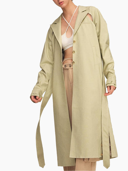 HAN WEN STUDIO Layered-Back Cotton Trench Coat