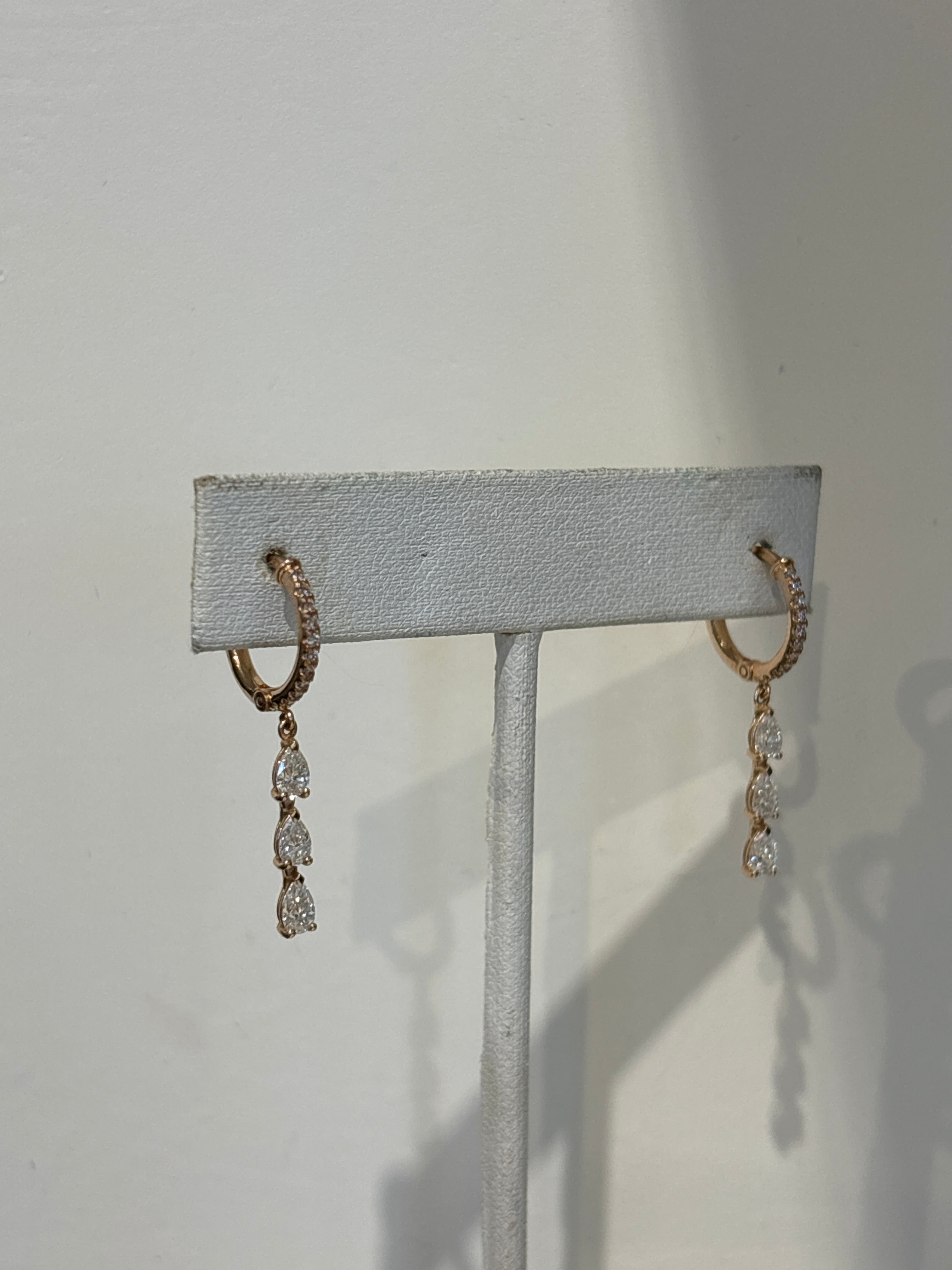 ECCE Drop Diamond Hoops Earring