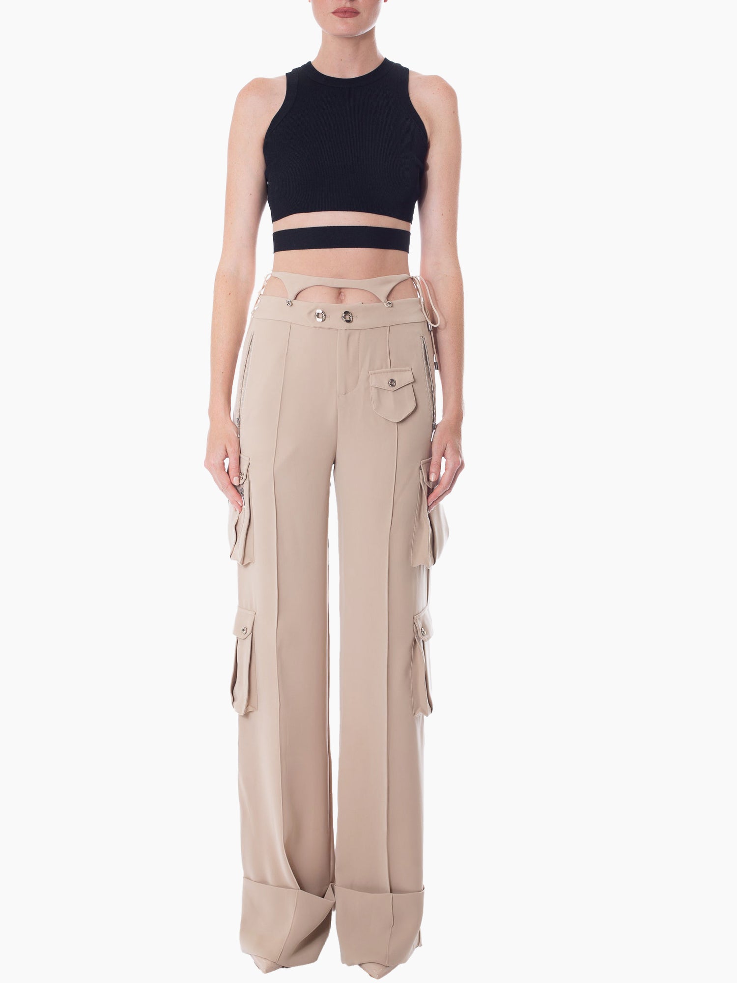 HAN WEN STUDIO Relaxed Fit Detachable Strappy Waist Cargo Trouser