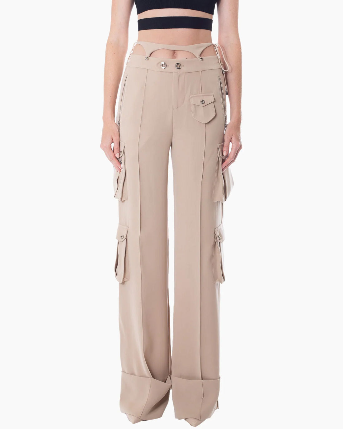 HAN WEN STUDIO Relaxed Fit Detachable Strappy Waist Cargo Trouser