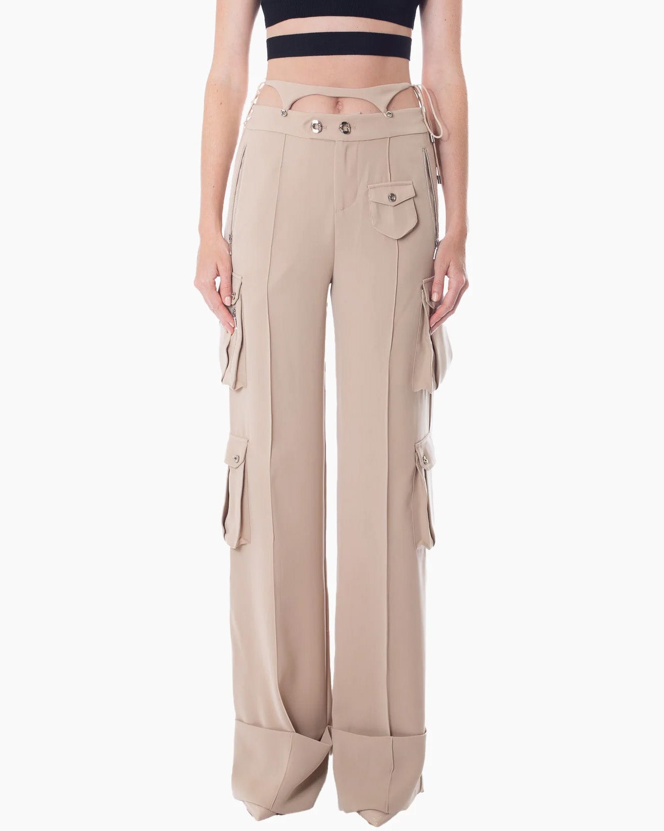HAN WEN STUDIO Relaxed Fit Detachable Strappy Waist Cargo Trouser