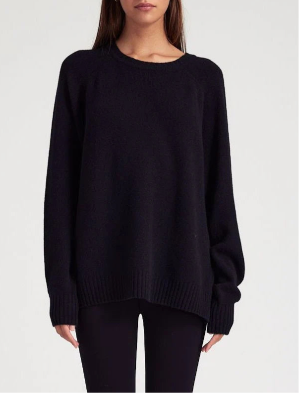 SPRWMN Classic Crew Sweater in Black