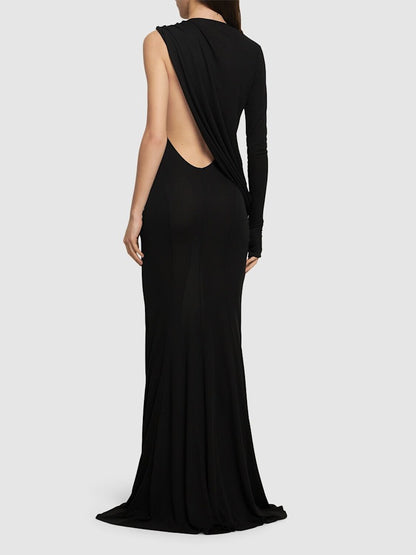 ANDREADAMO Draped Jersey Long Dress