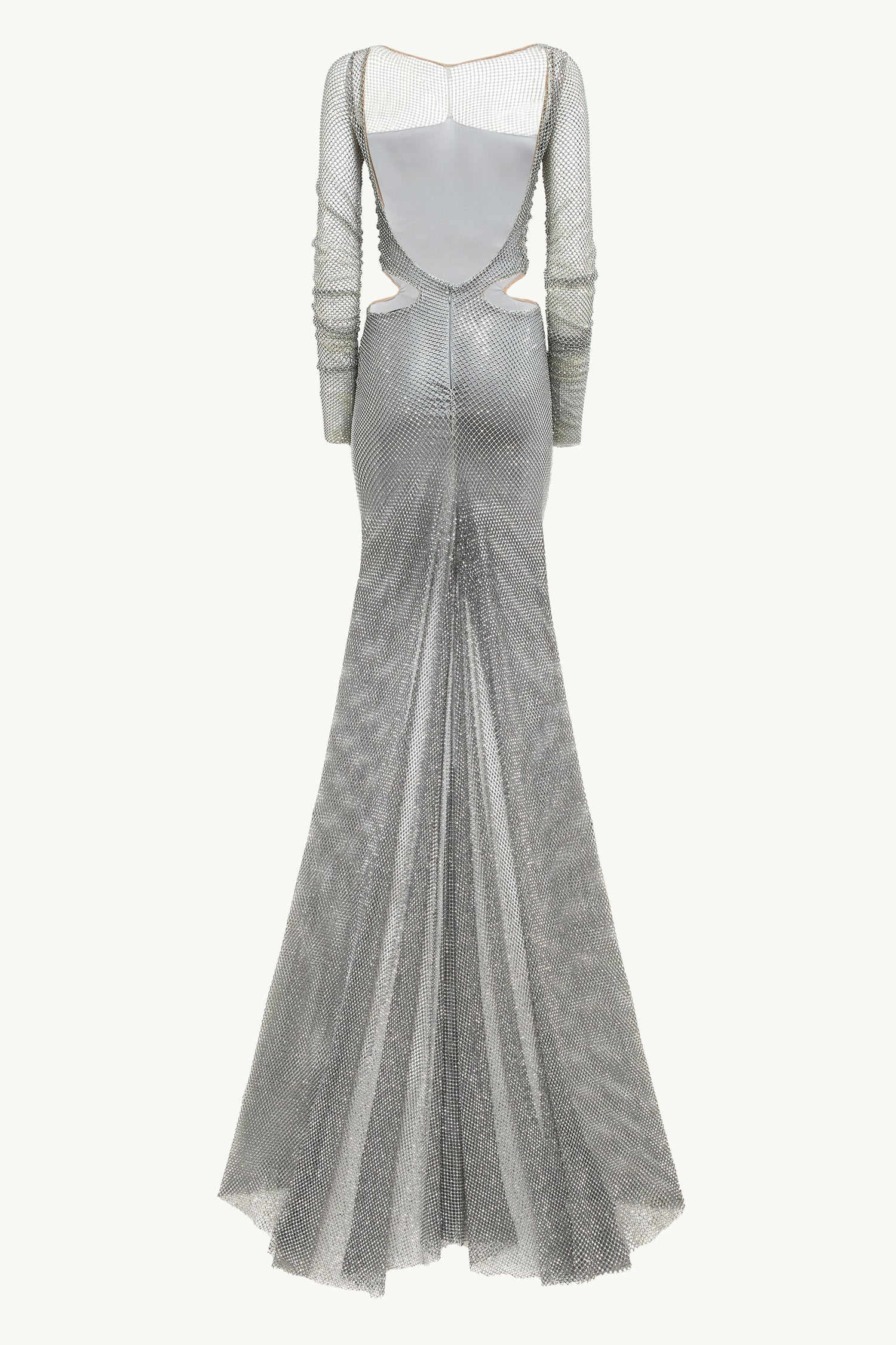 GIUSEPPE DI MORABITO Long Dress With Train In Crystal Net