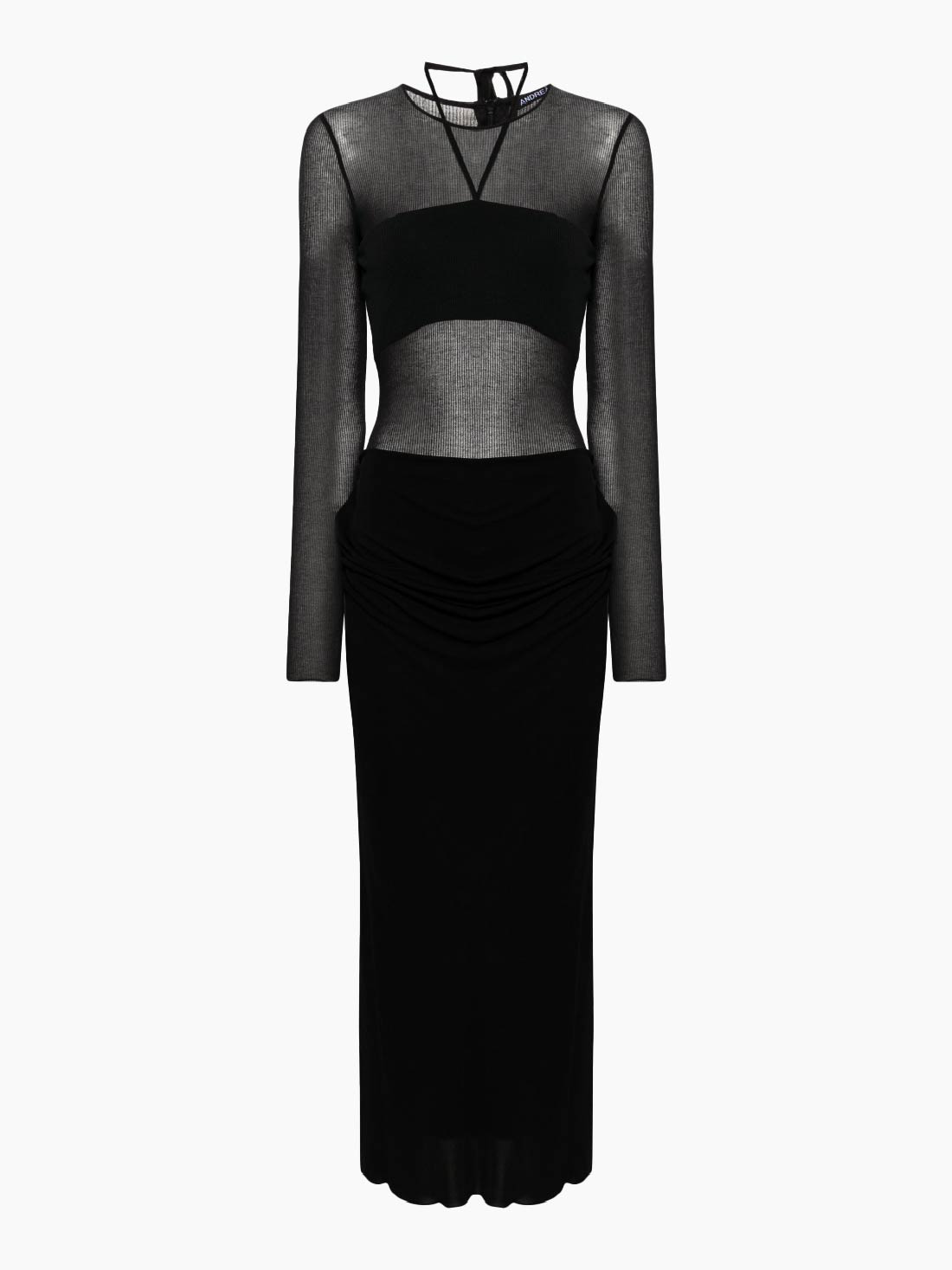 ANDREADAMO Jersey Long Dress With Ribbed Body