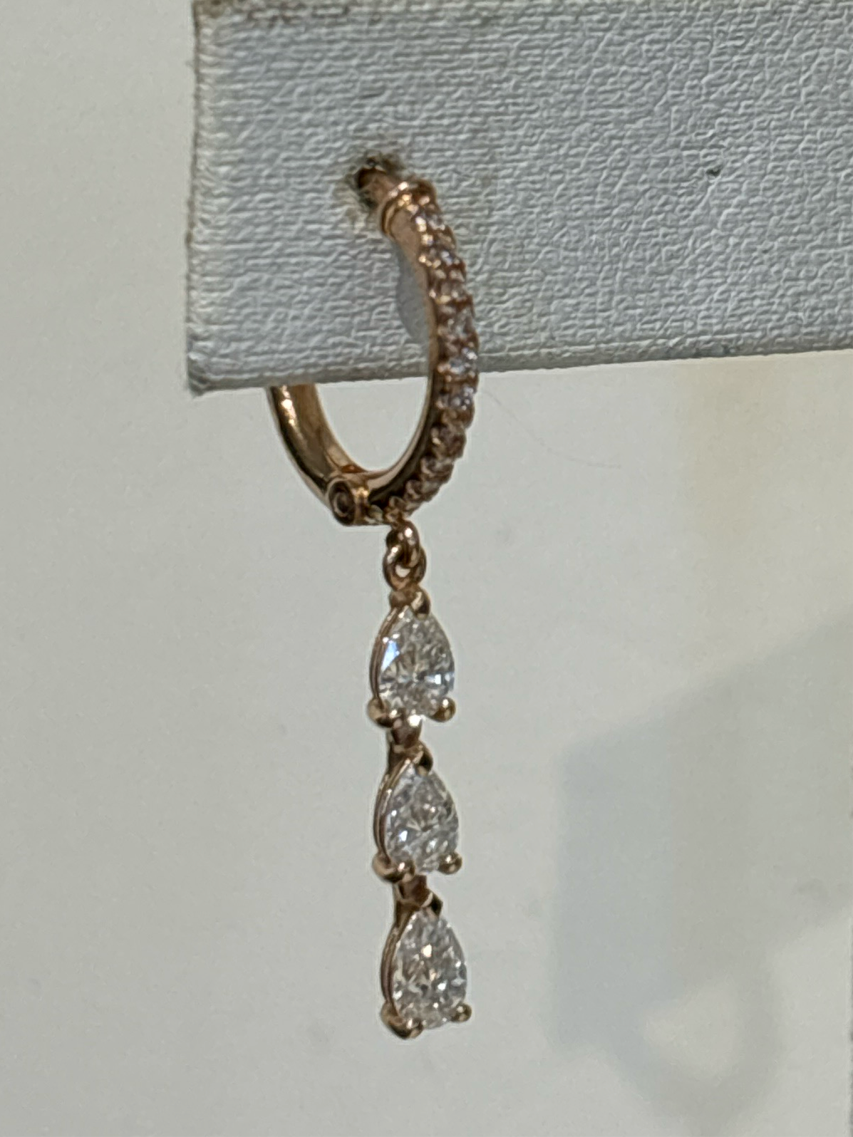 ECCE Drop Diamond Hoops Earring