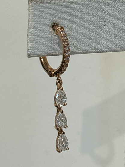 ECCE Drop Diamond Hoops Earring