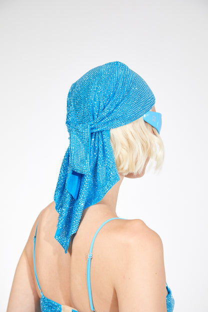 GIUSEPPE DI MORABITO Rhinestone Bandana in Blue