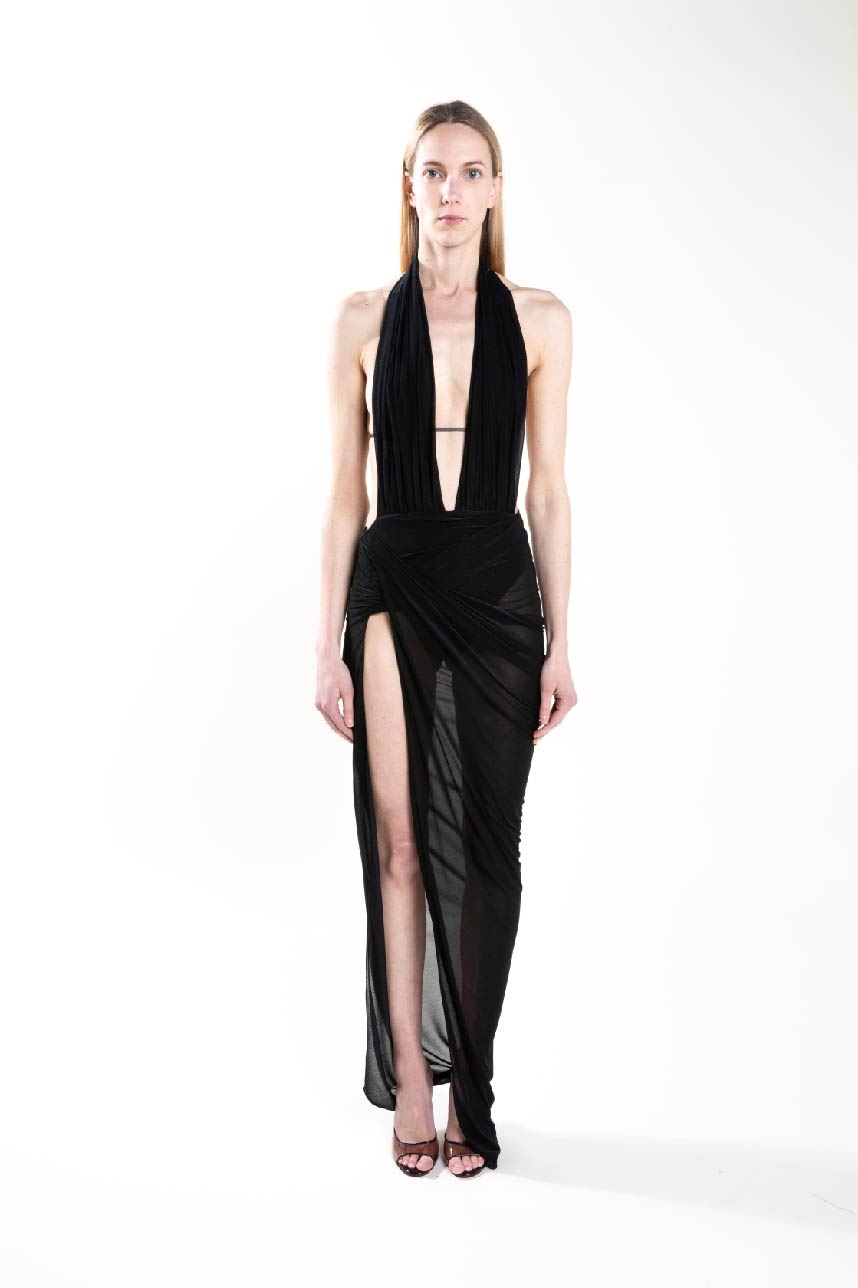 ATLEIN Open Draped Gown