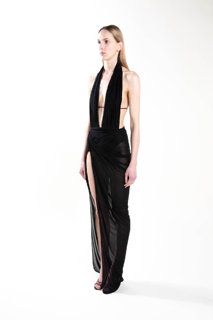 ATLEIN Open Draped Gown