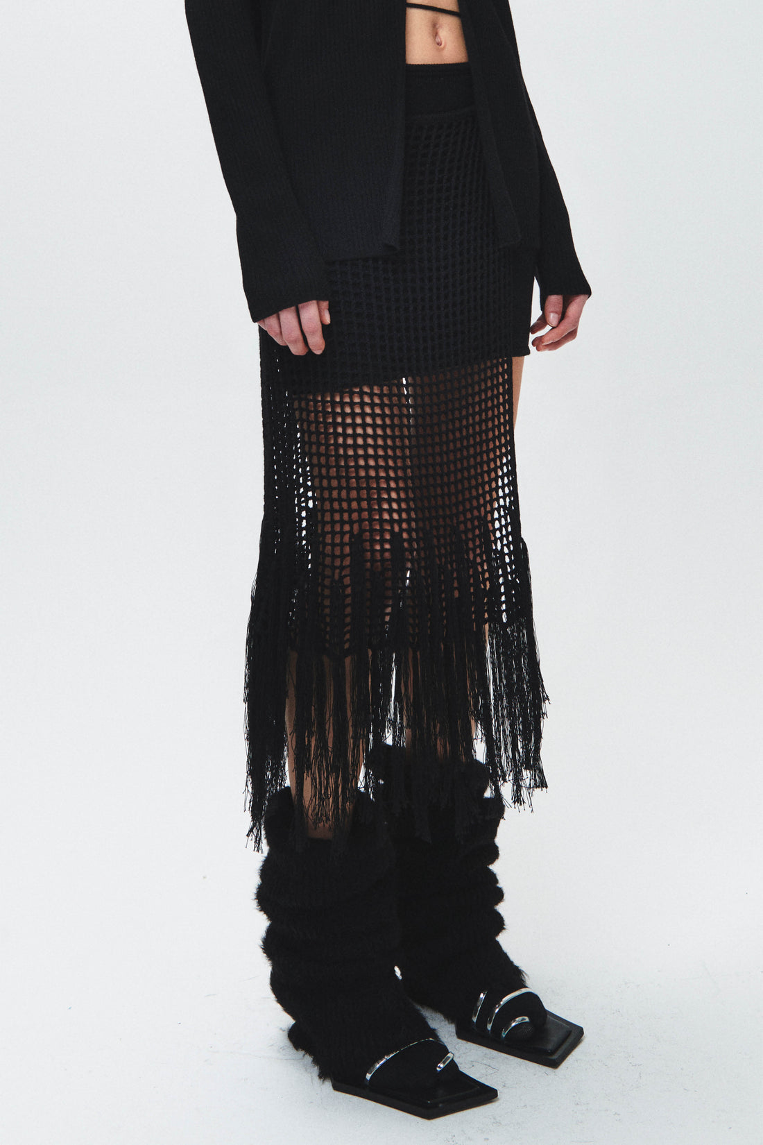 HAN WEN STUDIO Knit Fringe Skirt