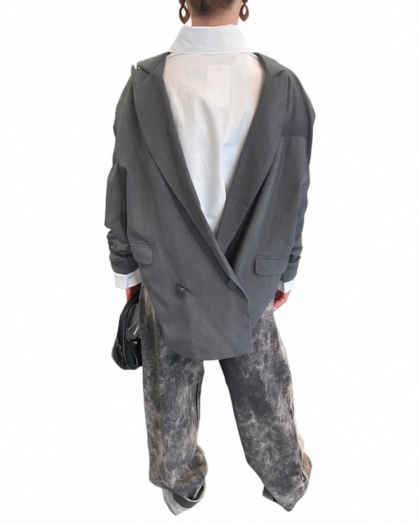 AOTC Open Back Blazer in Gray